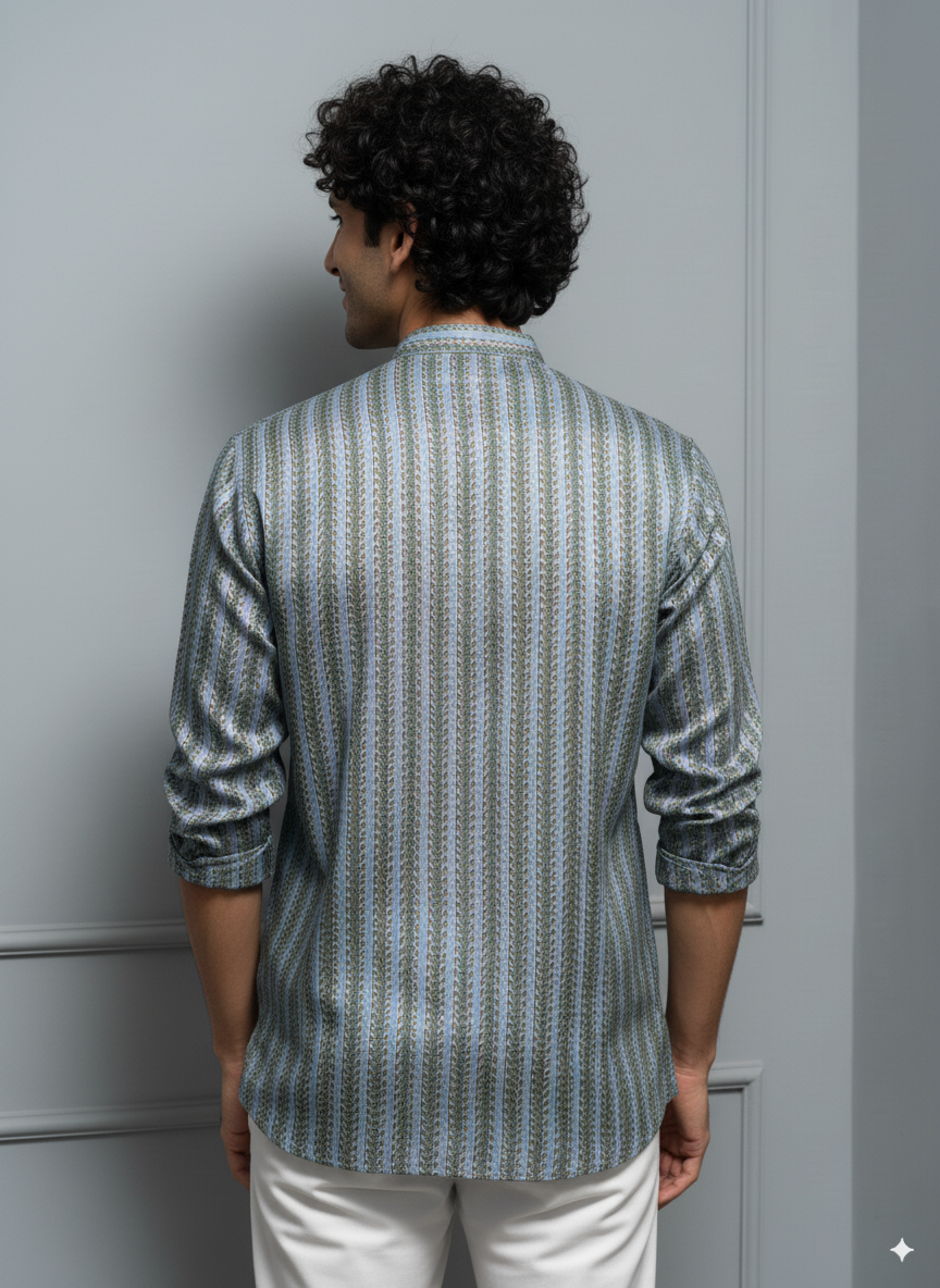 Aqua Vine Short Kurta