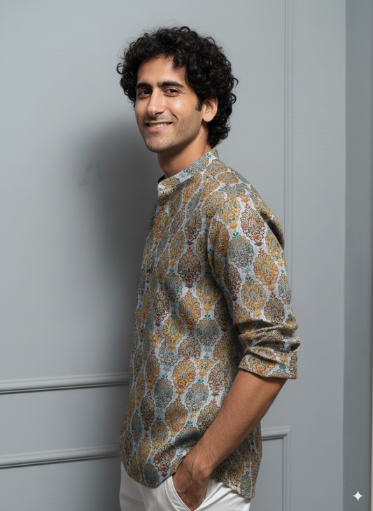 Jaipuri Print Cotton Short Kurta