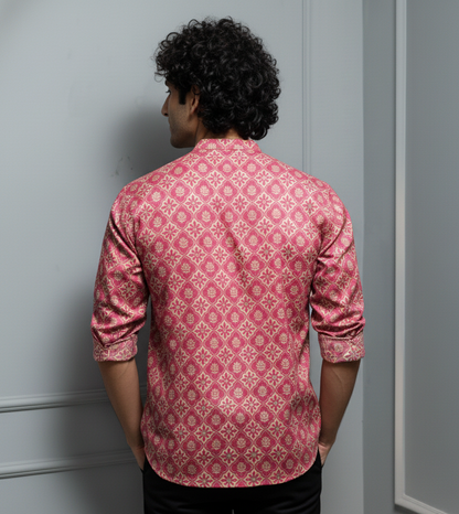 Fuchsia Mosaic Short Kurta