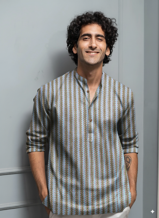 Aqua Vine Short Kurta