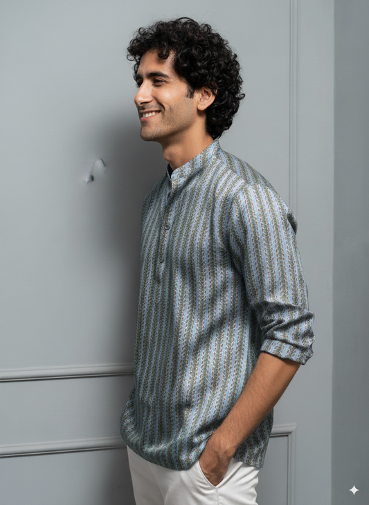 Aqua Vine Short Kurta