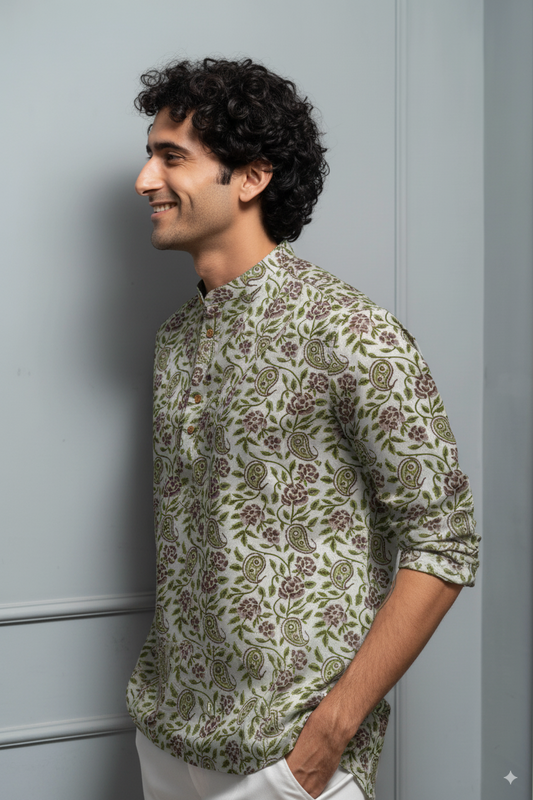 Meadow Paisley Short Kurta