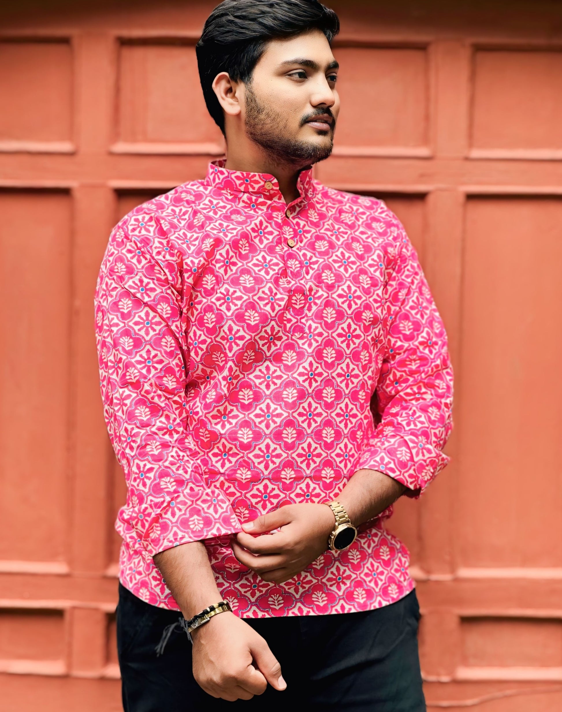 Fuchsia Mosaic Short Kurta - My Store