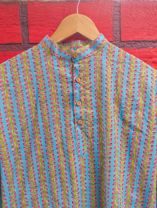 Aqua Vine Short Kurta - My Store