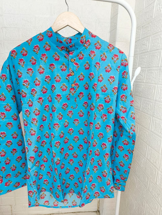 Coral Blossom Short Kurta - My Store