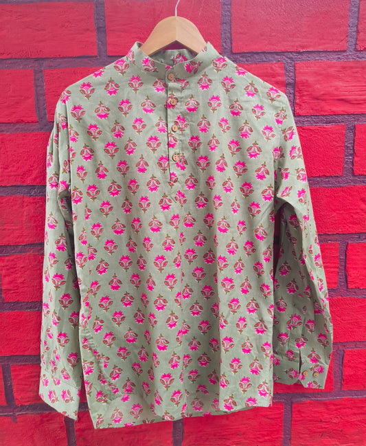 Sage Bloom Short Kurta - My Store